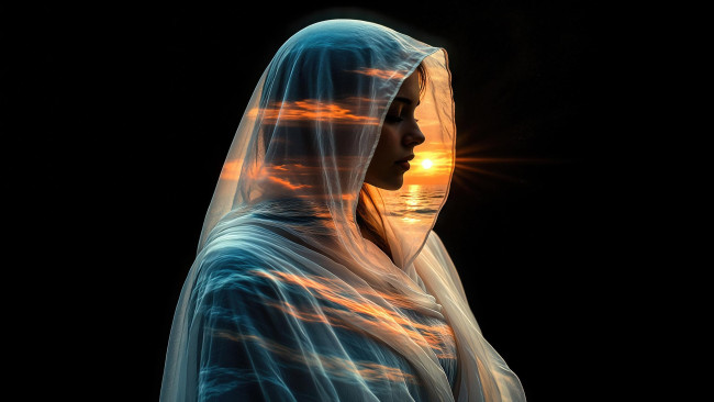 Обои картинки фото девушка, 3д графика, люди , people, фон, облака