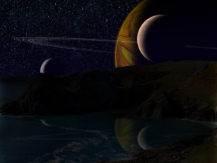 Картинка космос арт звезды планеты