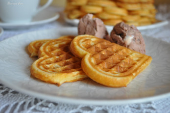 обоя еда, мороженое, десерты, вафли