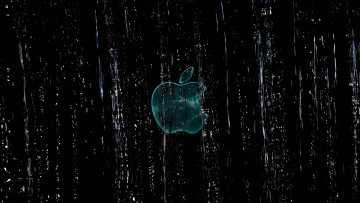 Картинка компьютеры apple тёмный логотип яблоко