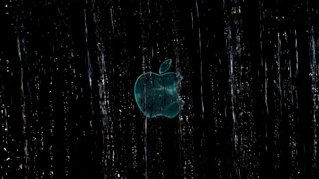 Обои картинки фото компьютеры, apple, тёмный, логотип, яблоко
