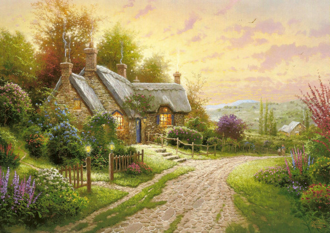 Обои картинки фото thomas, kinkade, рисованные