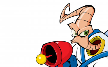обоя earthworm, jim, видео, игры, червяк, оружие