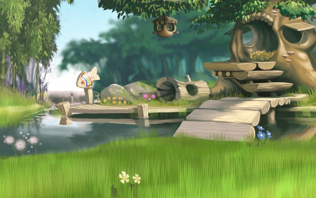 Обои картинки фото 3д, графика, nature, landscape, природа, трава