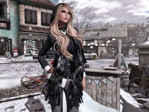 Картинка 3д графика people люди зима блондинка