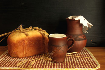 Картинка еда масло молочные продукты хлеб сметана