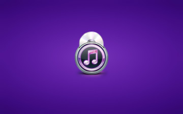 Картинка рисованные минимализм фиолетовый фон нота диск плеер