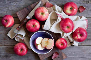 Картинка еда Яблоки натюрморт плоды