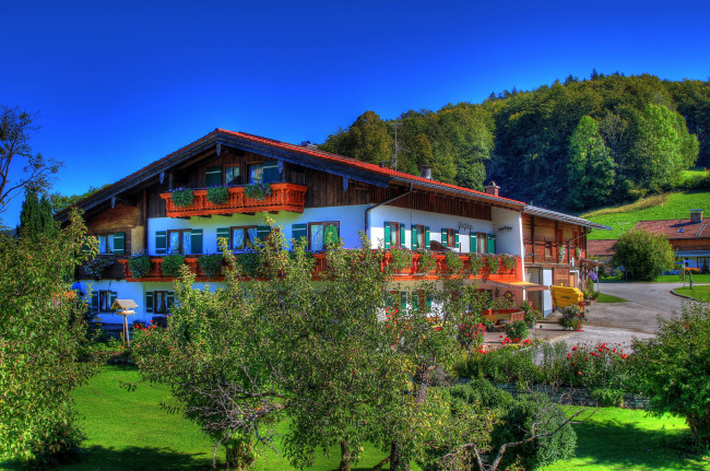 Обои картинки фото марктшелленберг германия, города, - здания,  дома, марктшелленберг, германия, дома, деревья