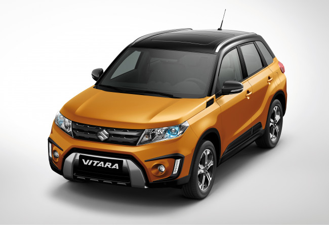 Обои картинки фото 2014 suzuki vitara, автомобили, super seven, vitara, suzuki, тюнинг, желтый