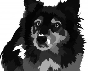 Картинка векторная+графика животные+ animals собака взгляд друг