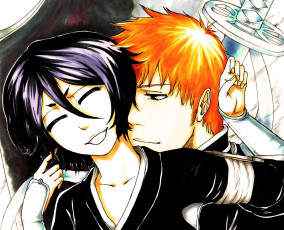 Картинка аниме bleach рукия ичиго романтика блич арт