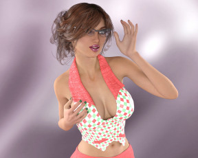 Картинка 3д+графика люди+ people очки девушка фон взгляд