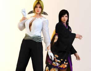 обоя 3д графика, аниме , anime, фон, взгляд, девушки