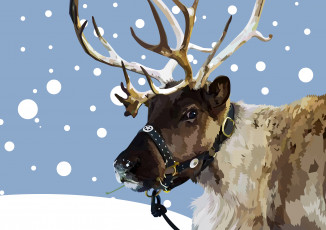 Картинка векторная+графика животные+ animals олень фон рога