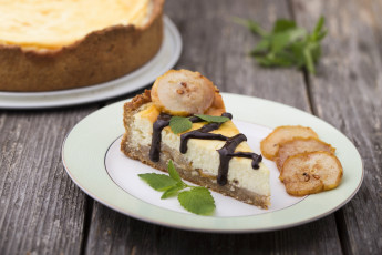 Картинка еда пироги пирог выпечка кусок десерт шоколад яблоко мята