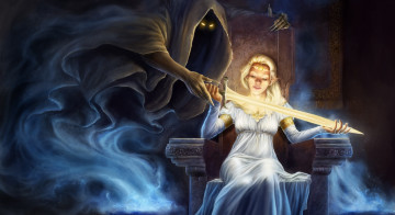 Картинка фэнтези эльфы оружие фон взгляд эльфийка