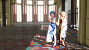 Картинка аниме vocaloid девушки арт rongsama ia hatsune miku