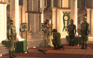 Картинка 3д+графика эльфы+ elves замок оружие взгляд элфы