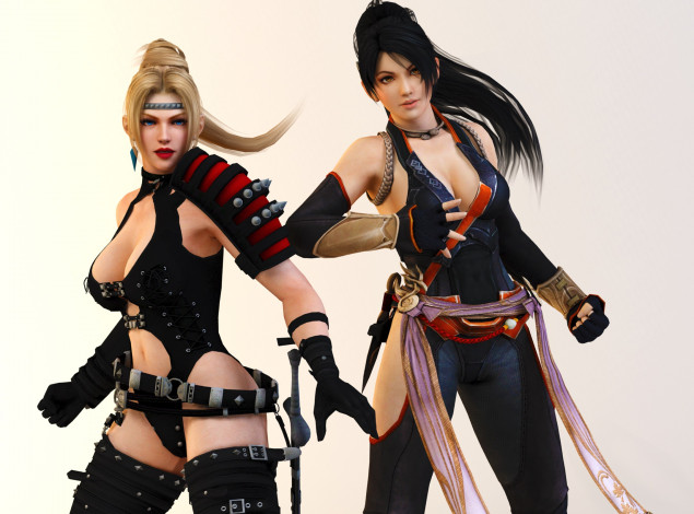 Обои картинки фото 3д графика, аниме , anime, фон, взгляд, девушки