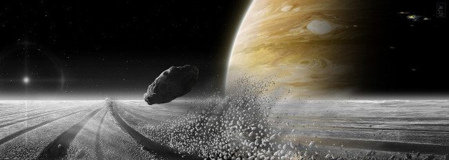 Обои картинки фото космос, арт, астероиды, галактика, вселенная, планета