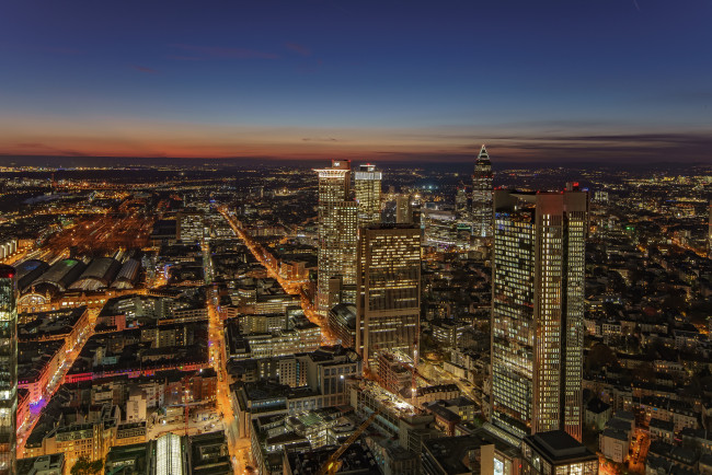 Обои картинки фото frankfurt - germany, города, франкфурт-на-майне , германия, огни, ночь