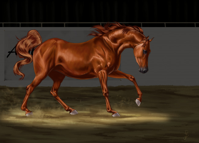 Обои картинки фото рисованное, животные,  лошади, фон, лошадь