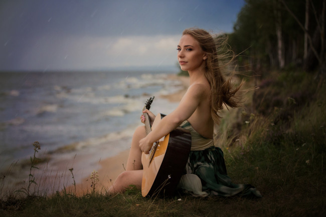 Обои картинки фото девушки, -unsort , брюнетки,  шатенки, песик