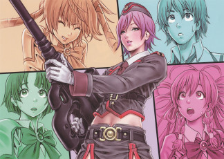 Картинка аниме оружие +техника +технологии девушка