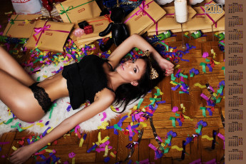 Картинка календари девушки конфетти взгляд 2018