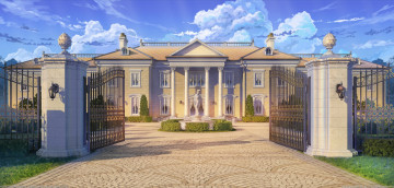 Картинка аниме город +улицы +интерьер +здания здание