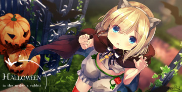 Картинка аниме магия +колдовство +halloween девочка