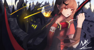 Картинка аниме животные +существа девушка