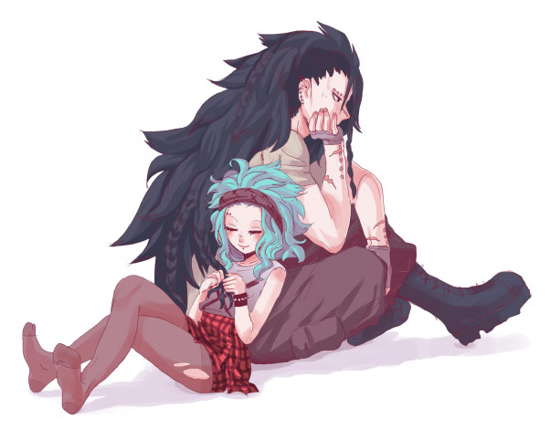 Обои картинки фото аниме, fairy tail, пара