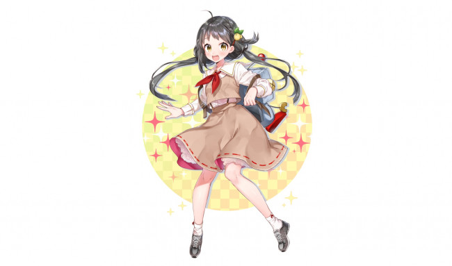 Обои картинки фото аниме, unknown,  другое , взгляд, девушка, фон