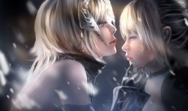 Обои картинки фото аниме, fate, stay night, девушки