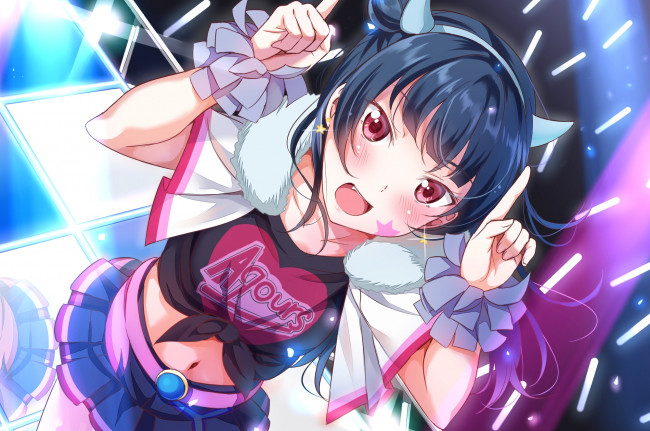 Обои картинки фото аниме, love live,  school idol project, tsushima, yoshiko