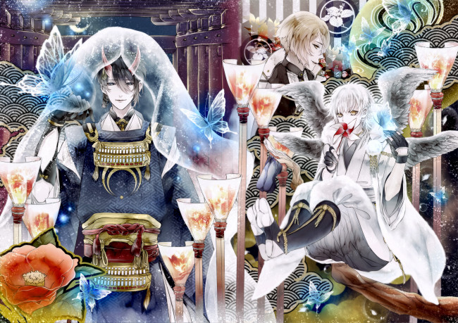 Обои картинки фото аниме, touken ranbu, парни