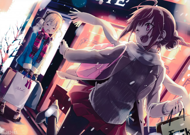 Обои картинки фото аниме, город,  улицы,  интерьер,  здания, девушка