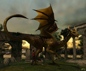 Картинка 3д+графика фантазия+ fantasy взгляд девушка дракон фон