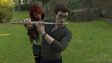 Картинка 3д+графика люди+ people фон взгляд девушка парень