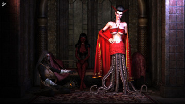 Картинка 3д+графика существа+ creatures фон взгляд девушка