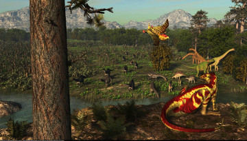 Картинка 3д+графика животные+ animals природа динозавры