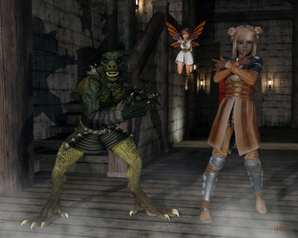 Обои картинки фото 3д графика, фантазия , fantasy, фон, взгляд, девушка