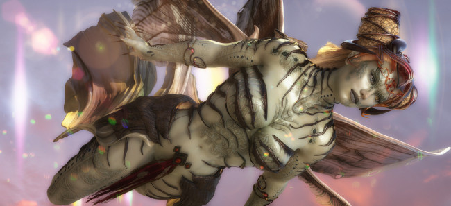 Обои картинки фото 3д графика, существа , creatures, фон, взгляд, девушка