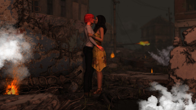 Обои картинки фото 3д графика, фантазия , fantasy, девушка, фон, взгляд