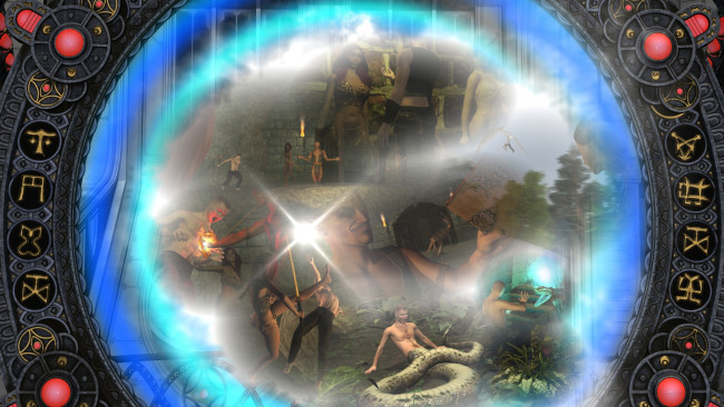 Обои картинки фото 3д графика, фантазия , fantasy, фон, люди