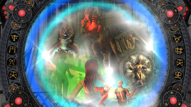 Обои картинки фото 3д графика, фантазия , fantasy, люди, фон