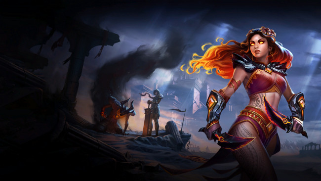 Обои картинки фото smite, видео игры, многопользовательская, игра, moba, вид, от, третьего, лица, hi-rez, studios, pele