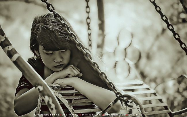 Обои картинки фото календари, компьютерный дизайн, цепь, 2019, calendar, женщина, азиатка, девушка